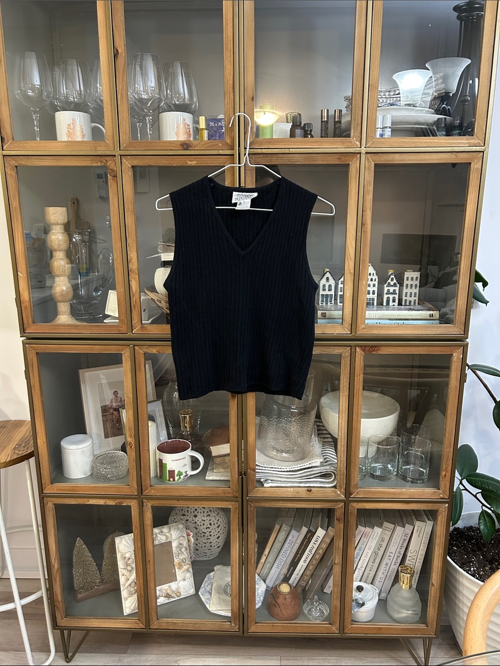 Vintage Jacob 100% Wool Ribbed V-Neck Sweater Vest